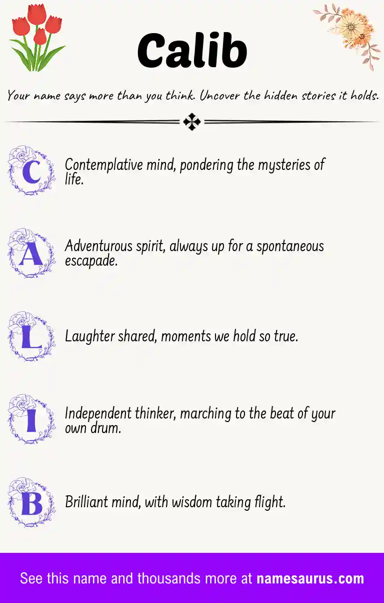 Acrostic poem about Calib.