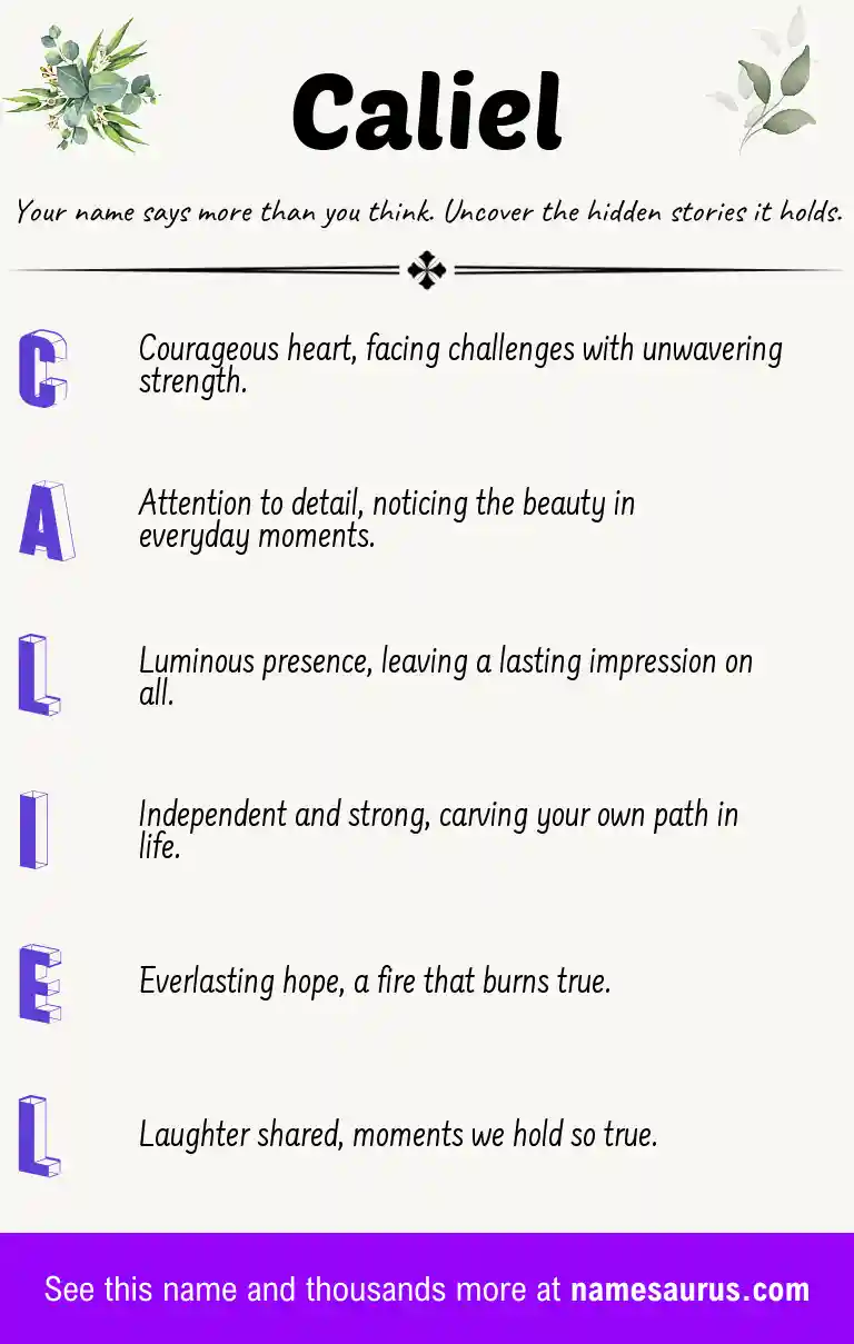 Acrostic poem about Caliel.