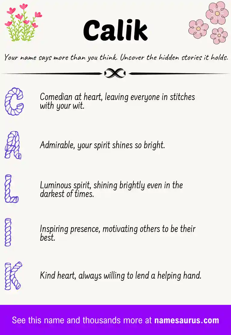 Acrostic poem about Calik.