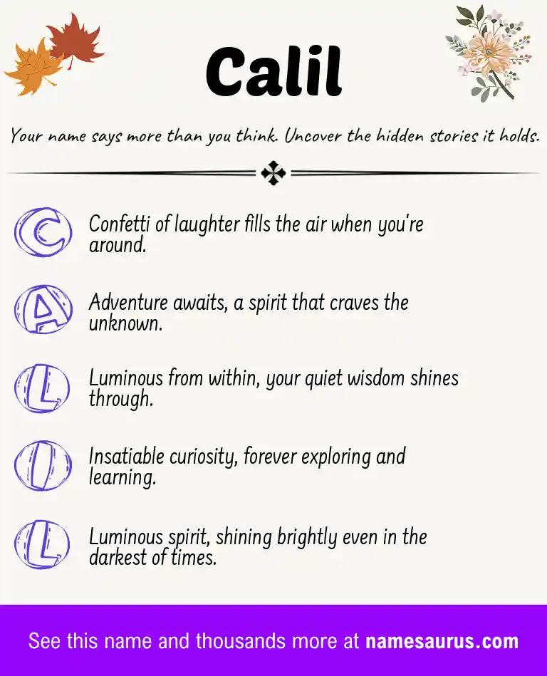 Acrostic poem about Calil.
