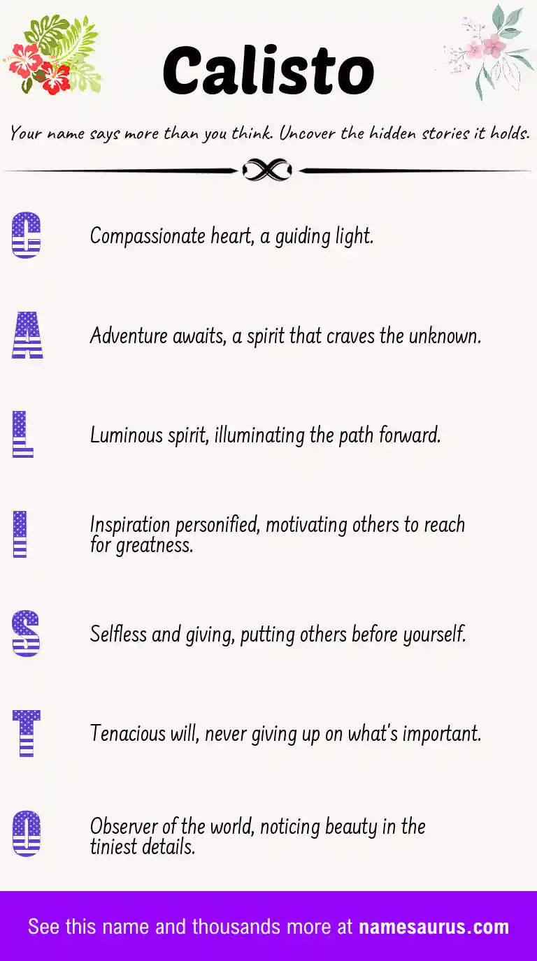 Acrostic poem about Calisto.