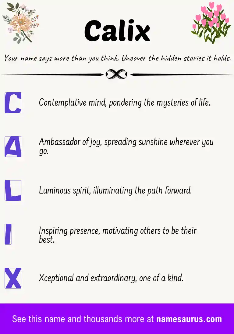 Acrostic poem about Calix.