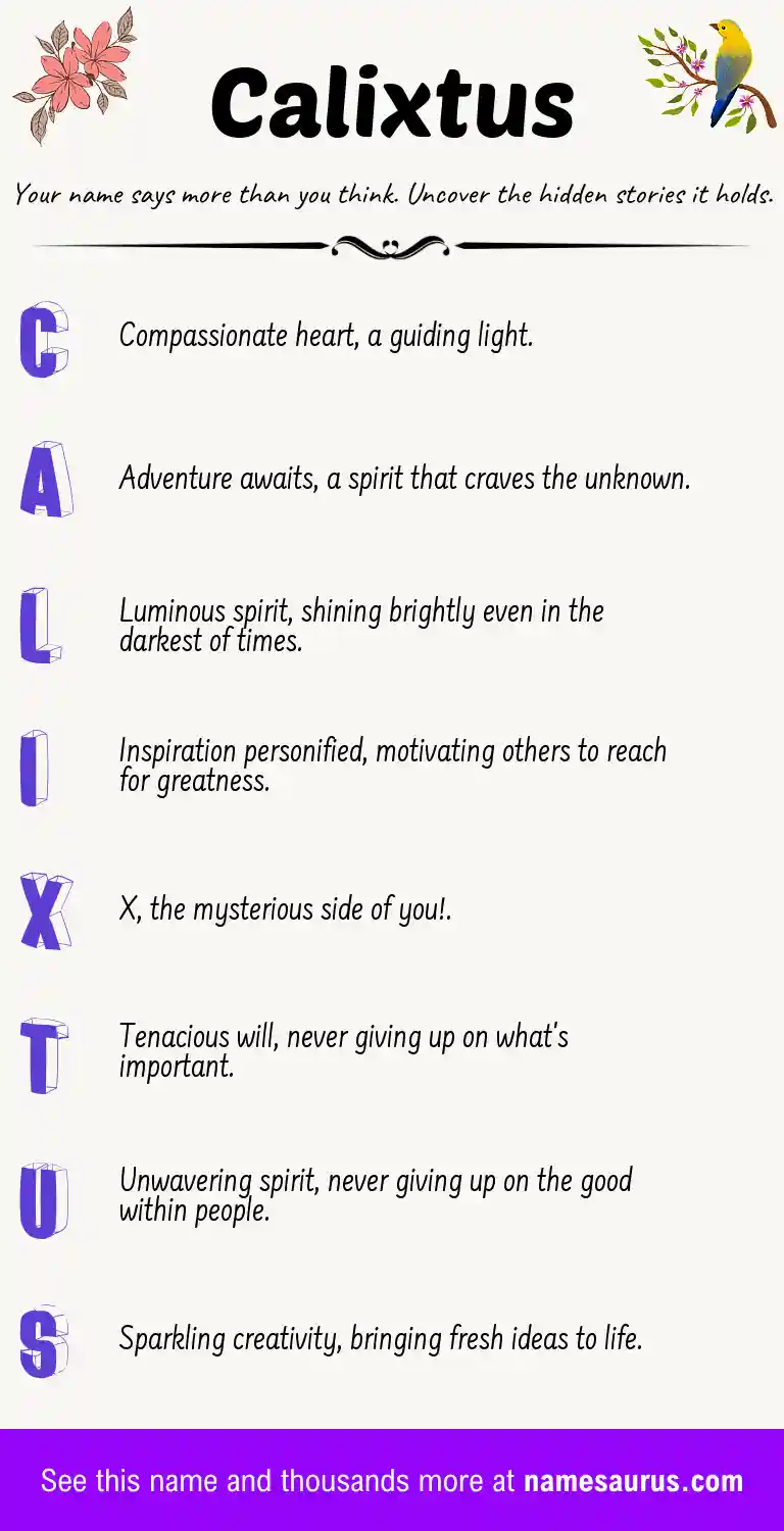 Acrostic poem about Calixtus.