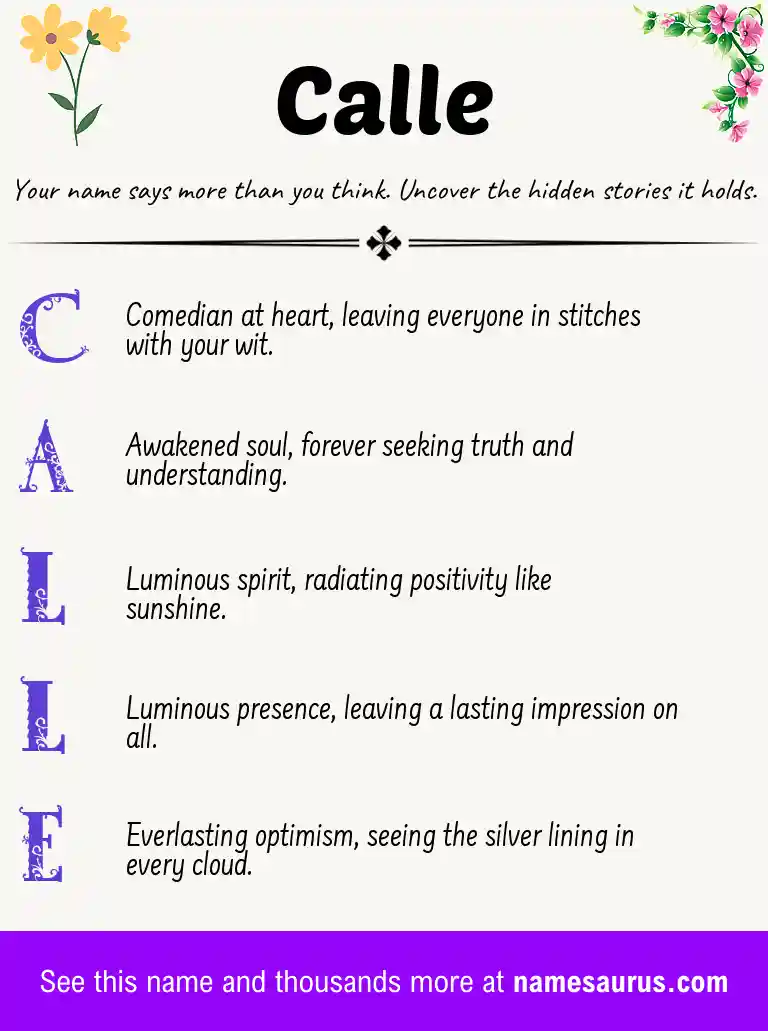 Acrostic poem about Calle.