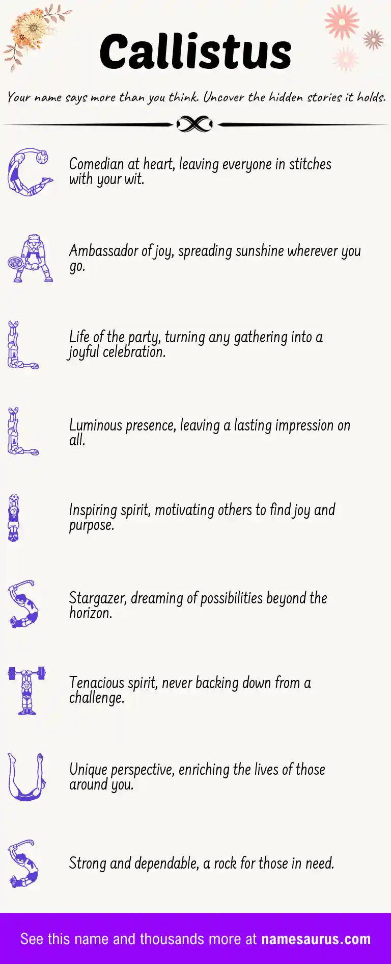 Acrostic poem about Callistus.