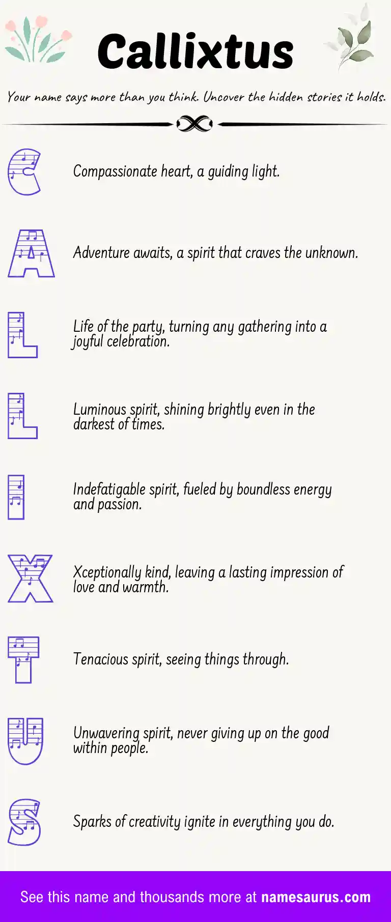 Acrostic poem about Callixtus.