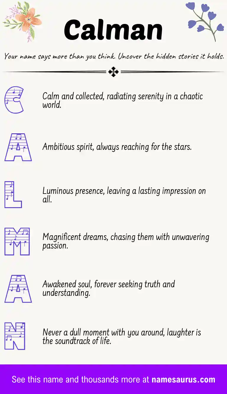 Acrostic poem about Calman.