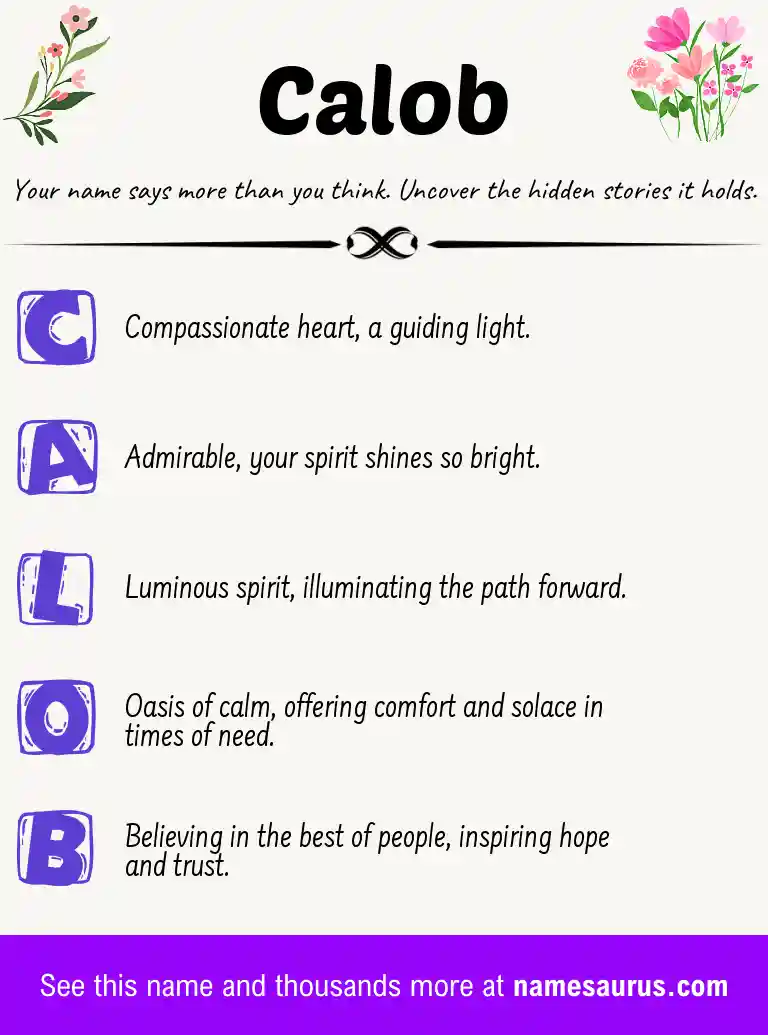 Acrostic poem about Calob.