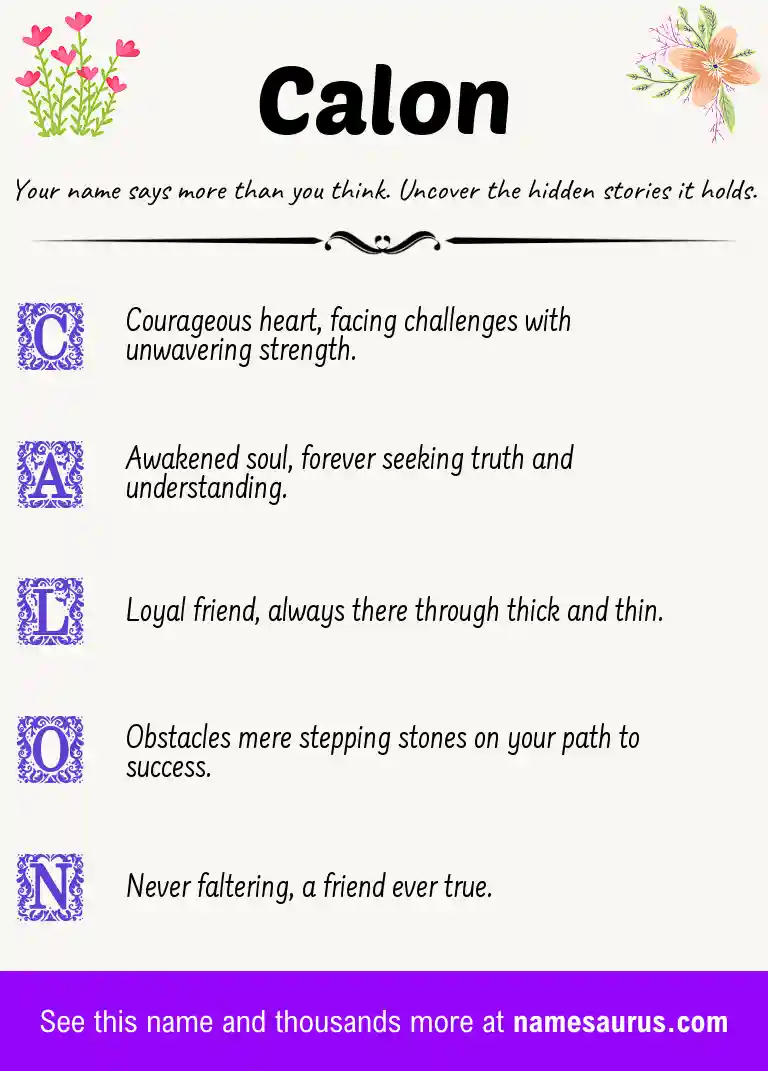 Acrostic poem about Calon.
