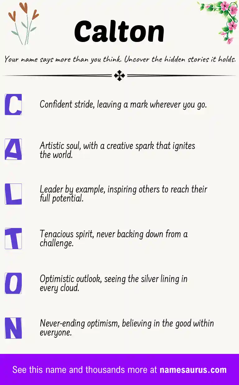 Acrostic poem about Calton.