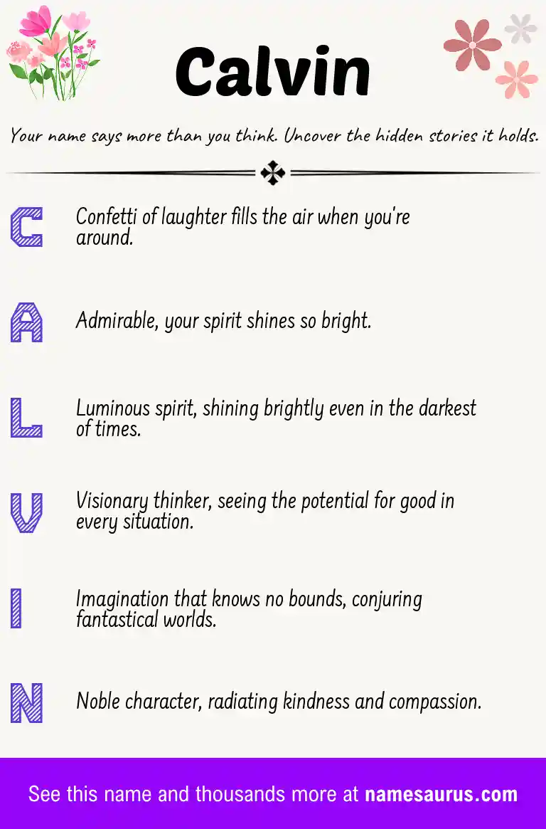 Acrostic poem about Calvin.