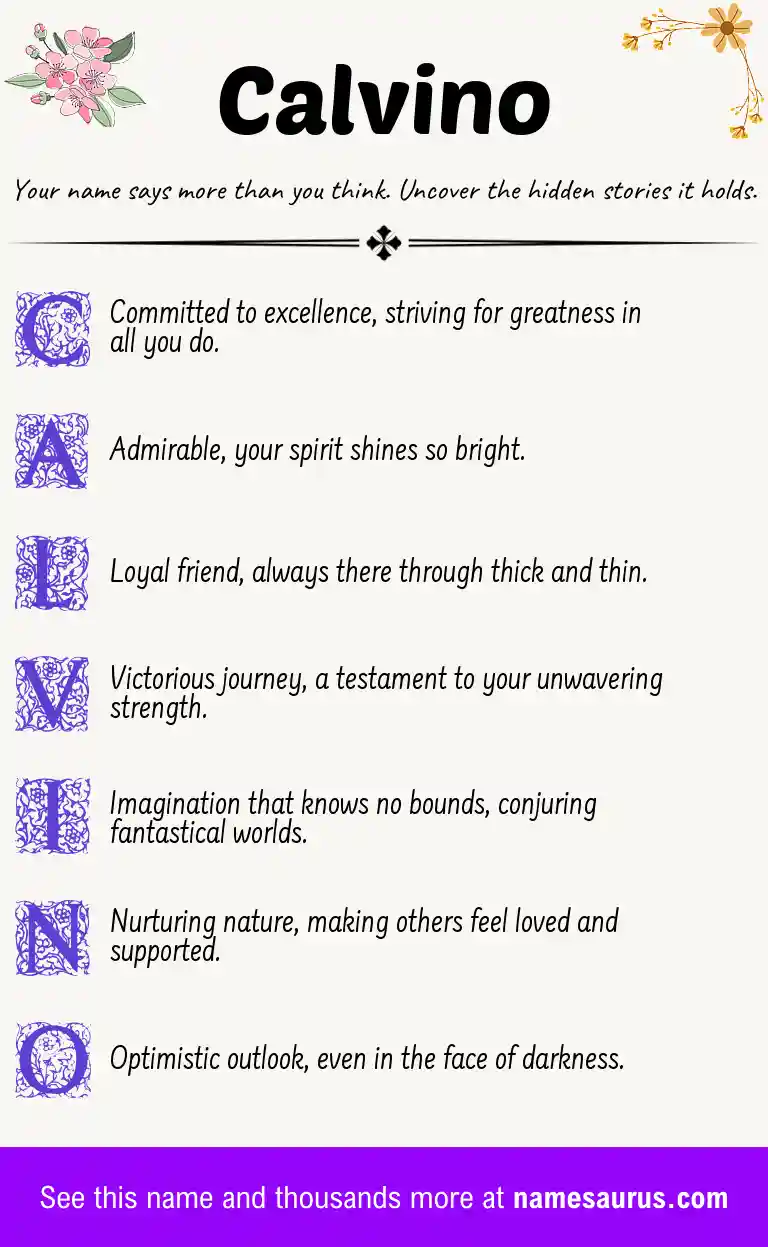 Acrostic poem about Calvino.