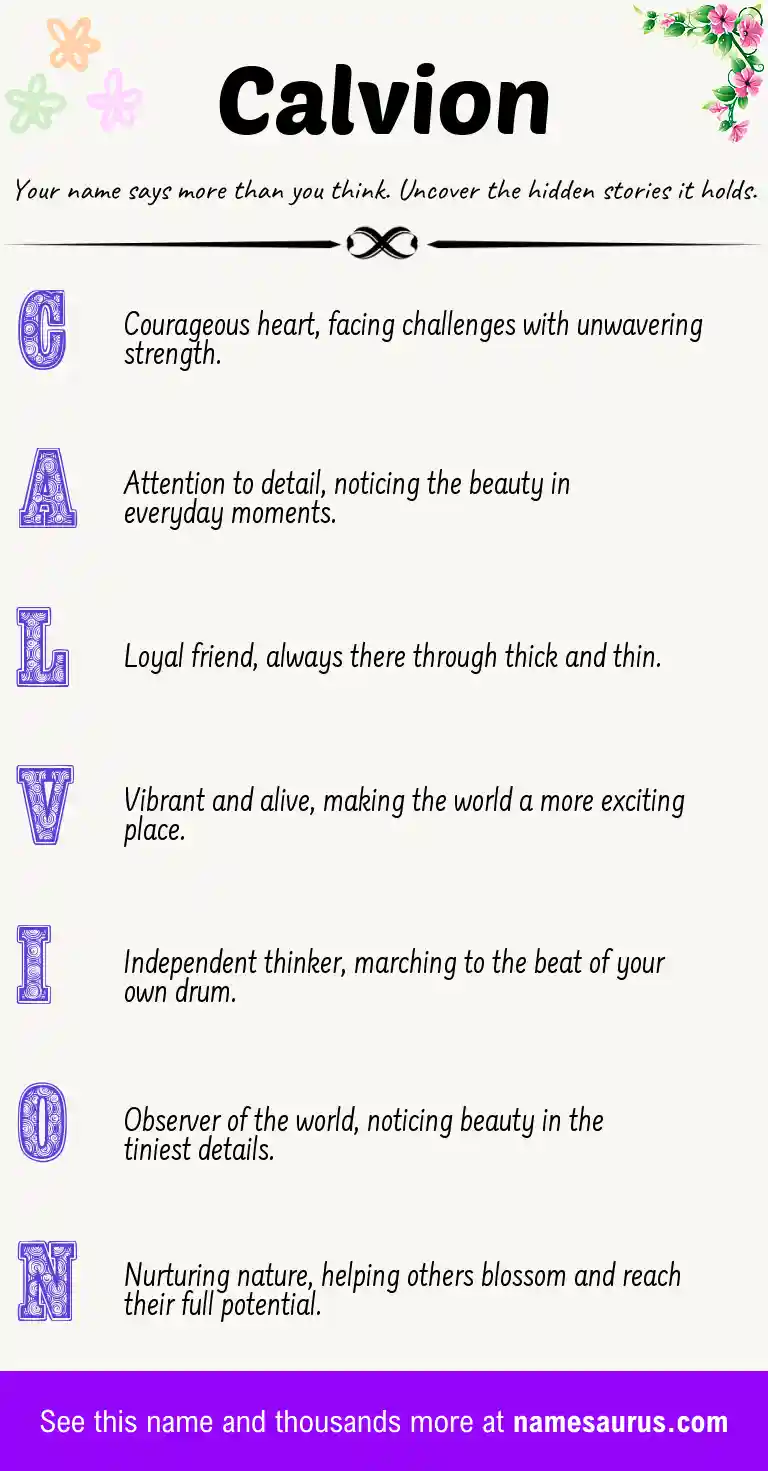 Acrostic poem about Calvion.