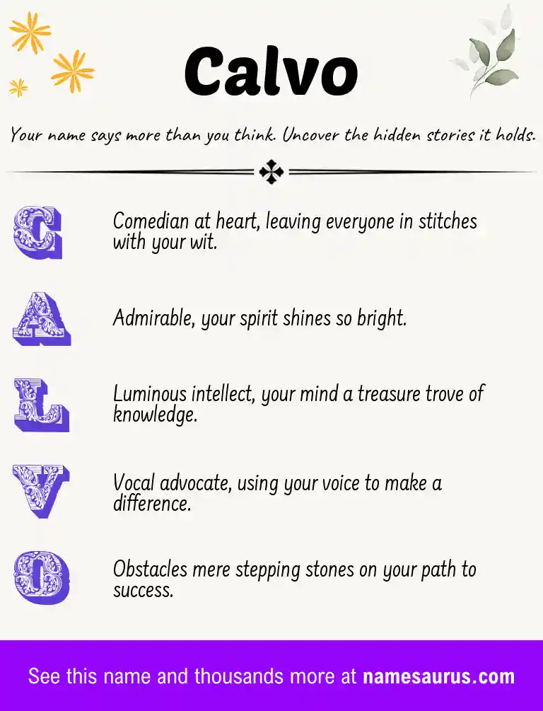 Acrostic poem about Calvo.