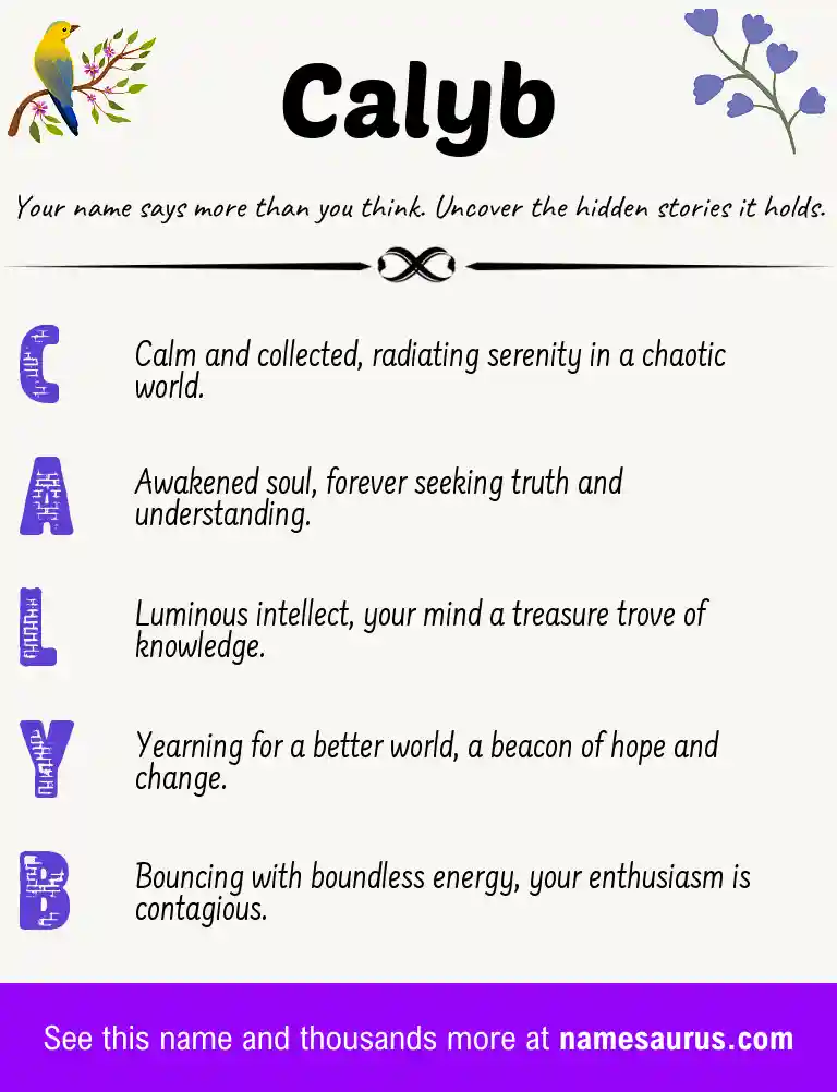 Acrostic poem about Calyb.