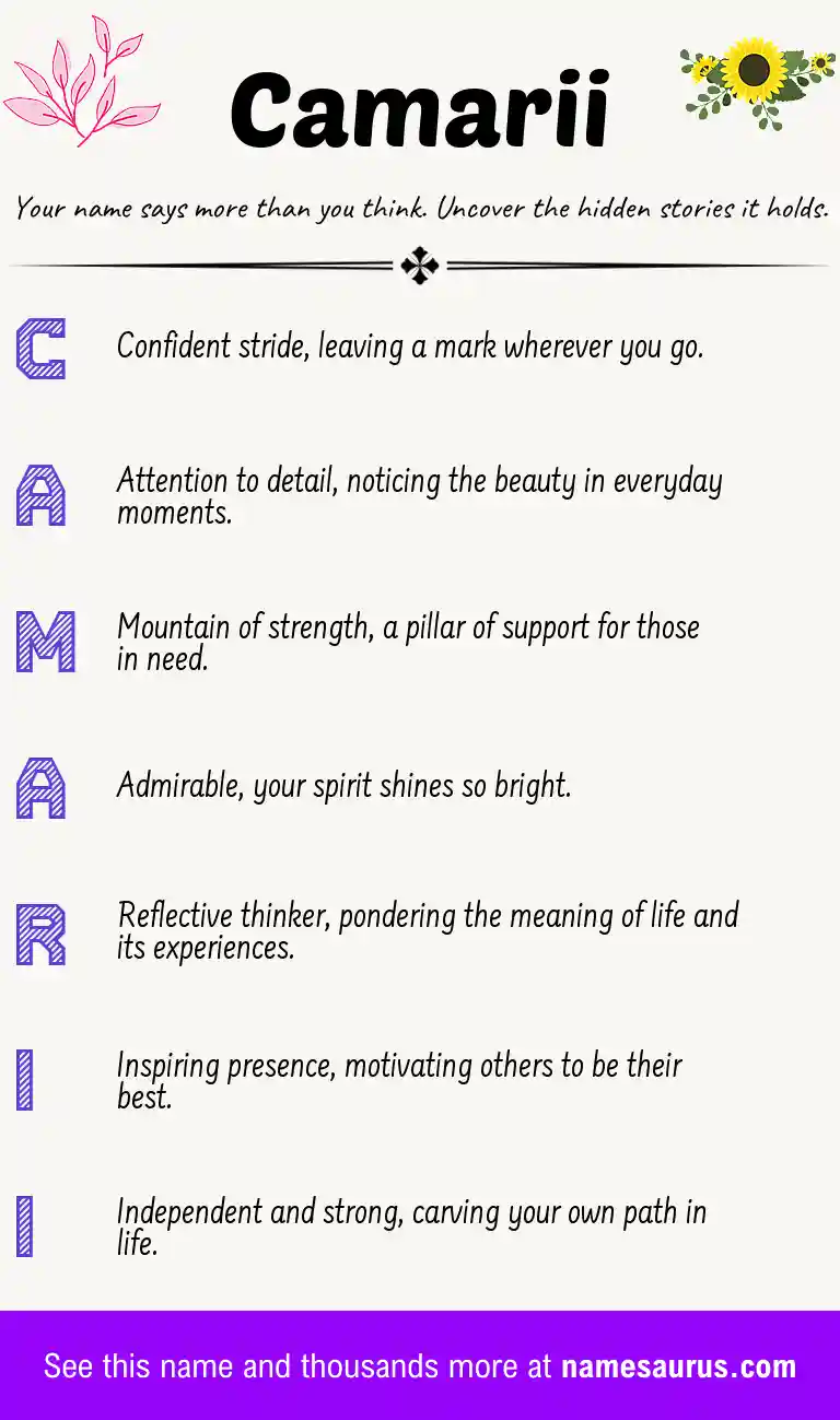 Acrostic poem about Camarii.