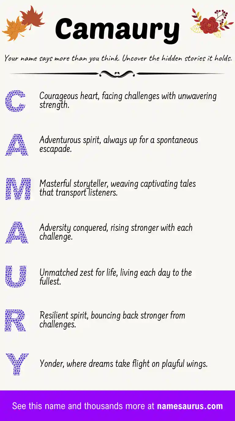 Acrostic poem about Camaury.