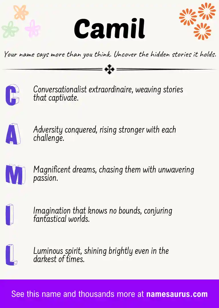 Acrostic poem about Camil.