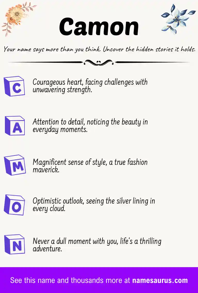Acrostic poem about Camon.