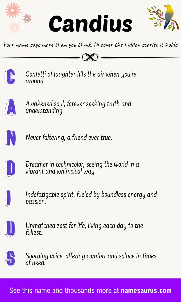 Acrostic poem about Candius.