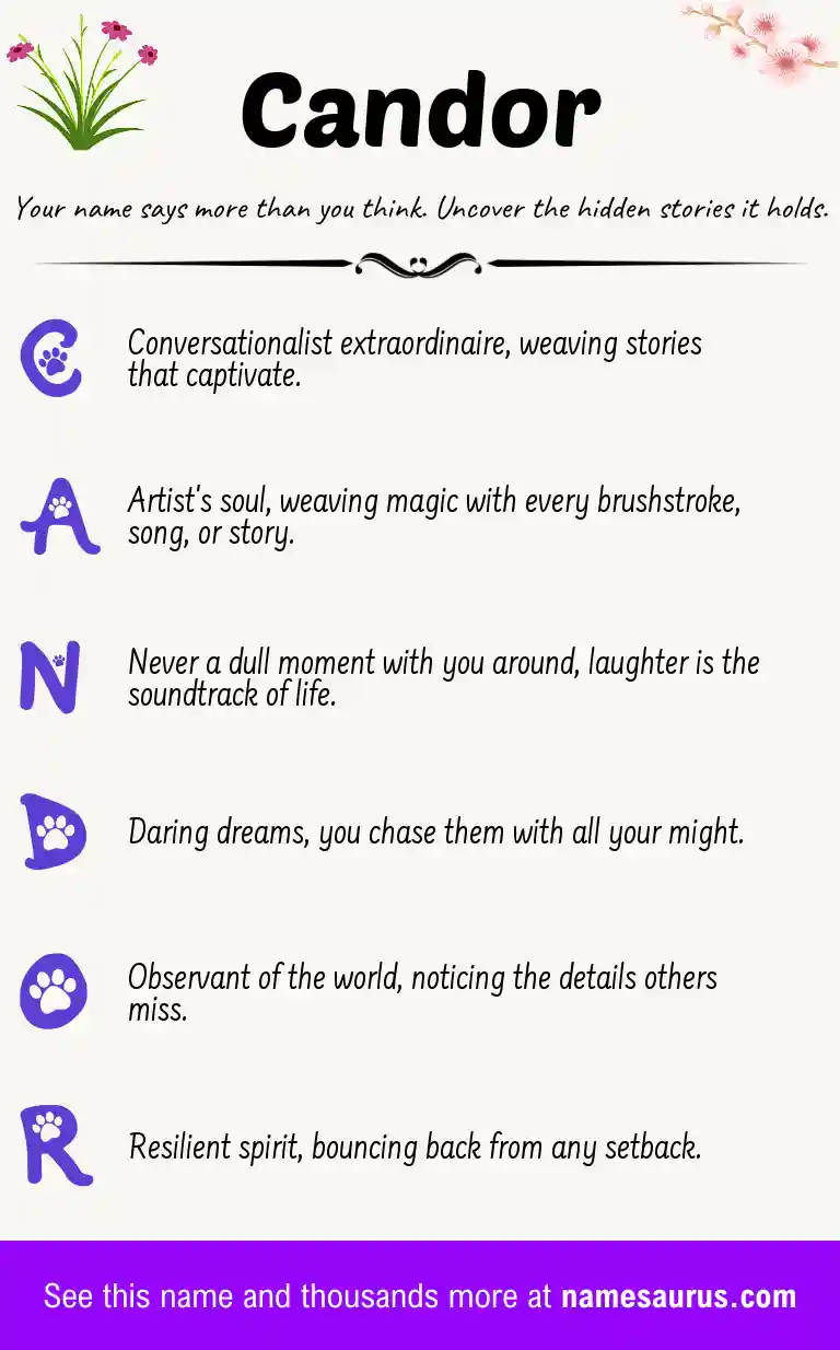 Acrostic poem about Candor.