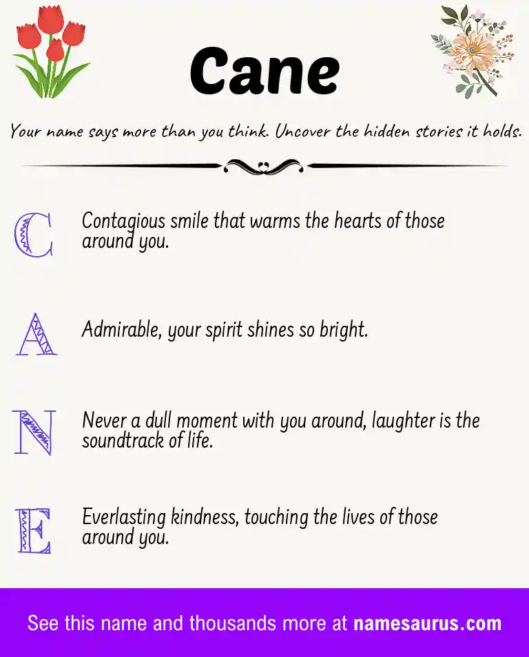 Acrostic poem about Cane.
