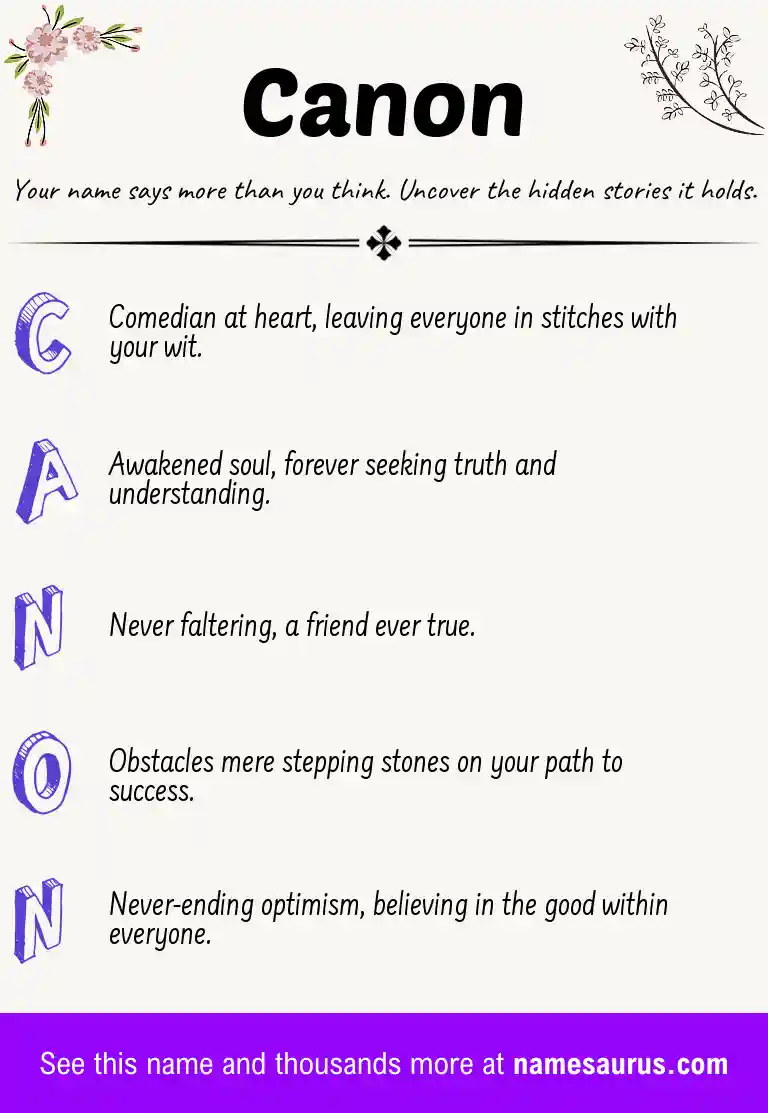 Acrostic poem about Canon.