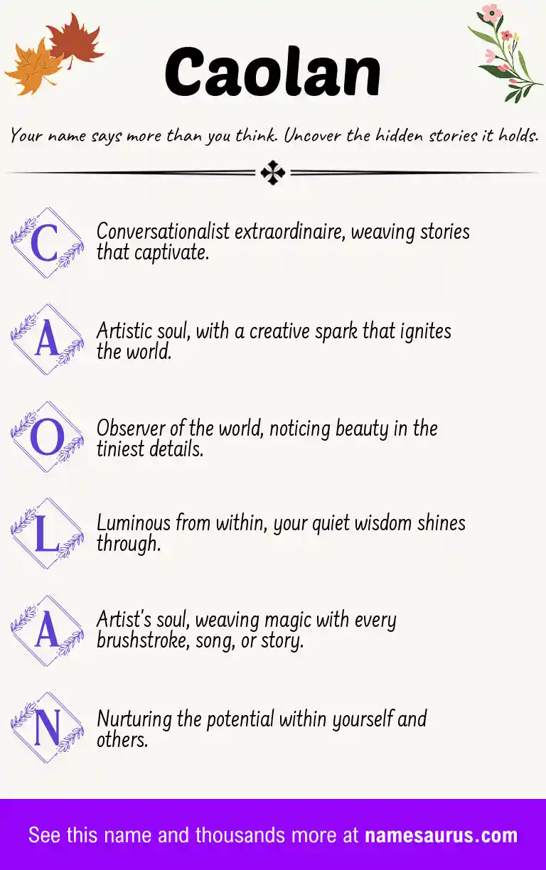 Acrostic poem about Caolan.