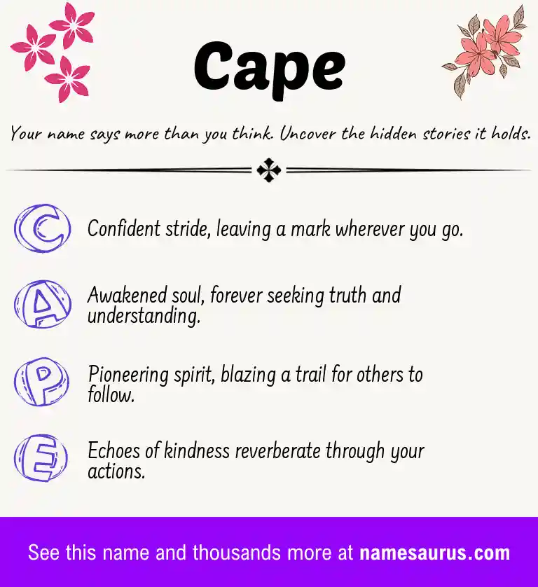 Acrostic poem about Cape.