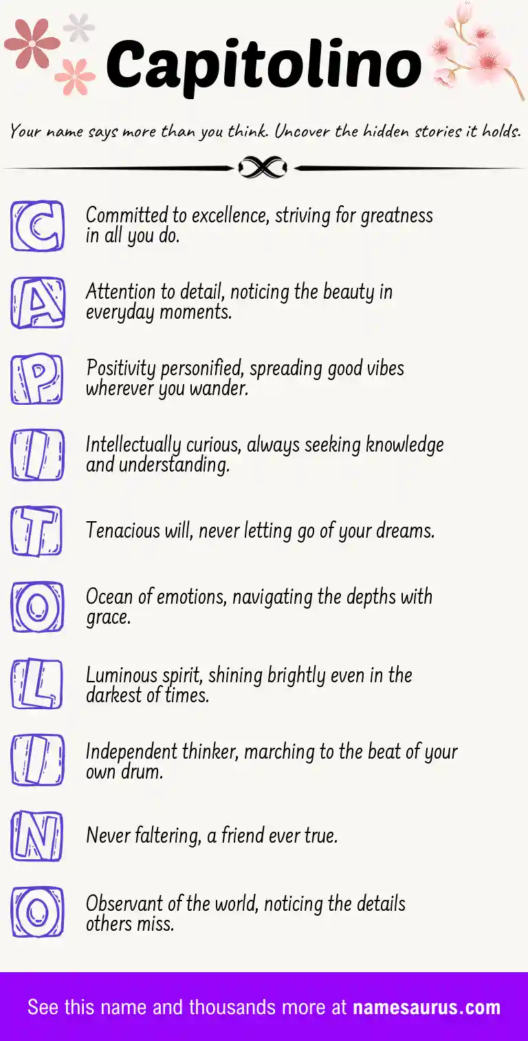 Acrostic poem about Capitolino.