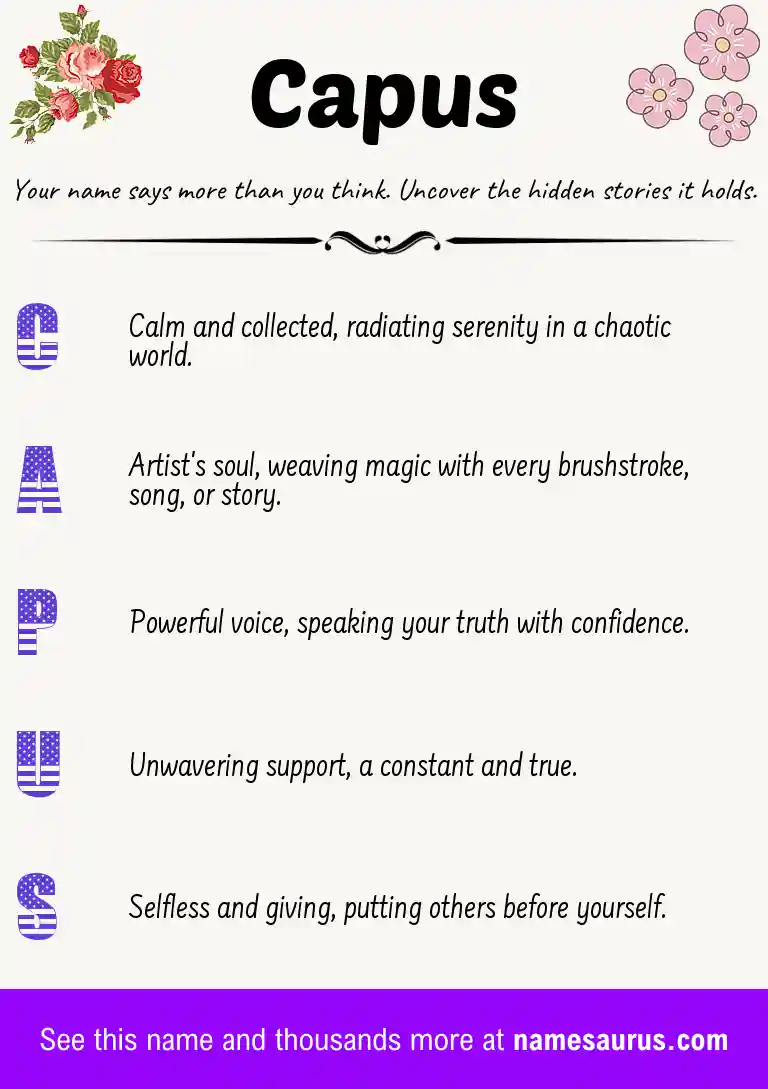 Acrostic poem about Capus.