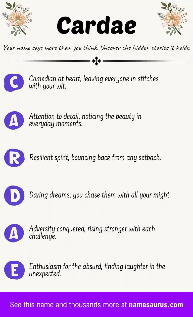 Acrostic poem about Cardae.