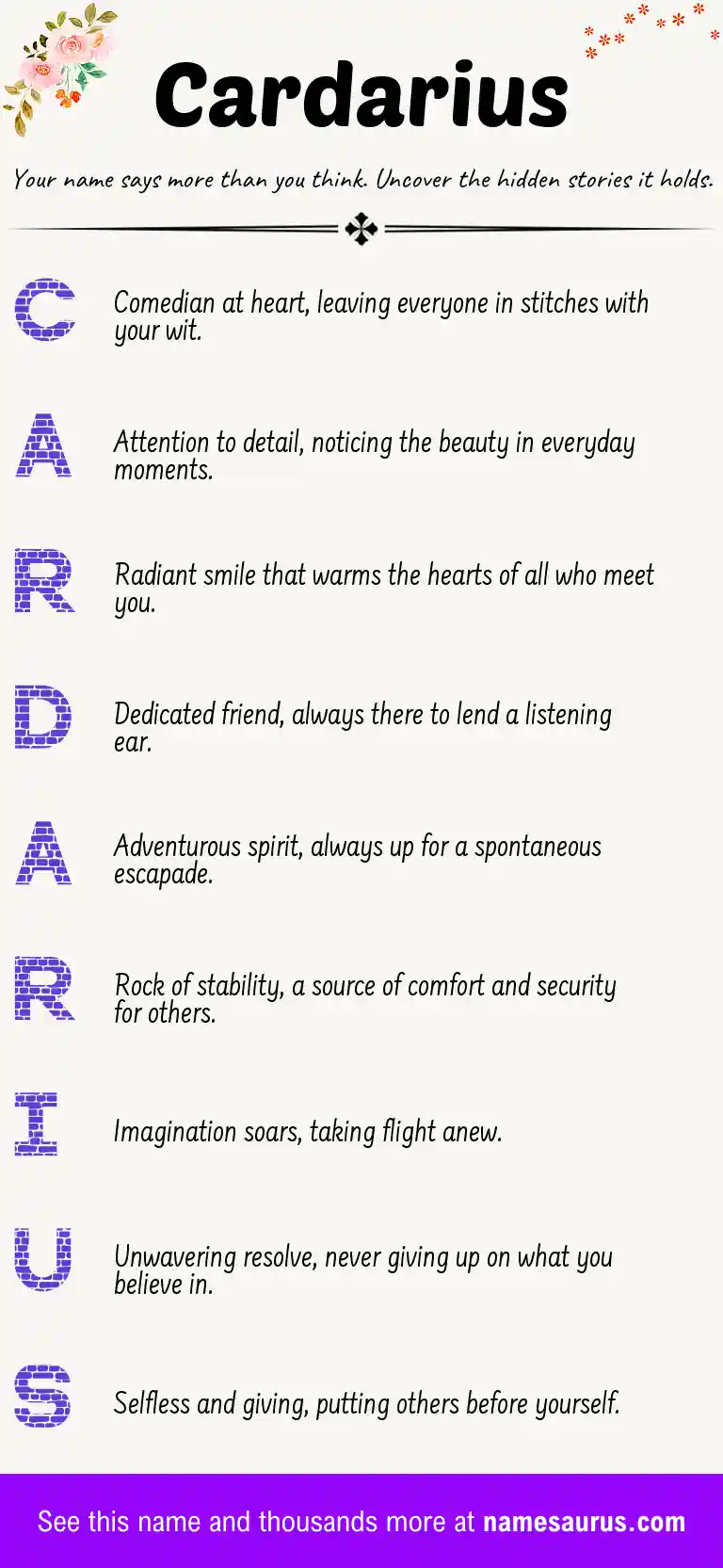 Acrostic poem about Cardarius.