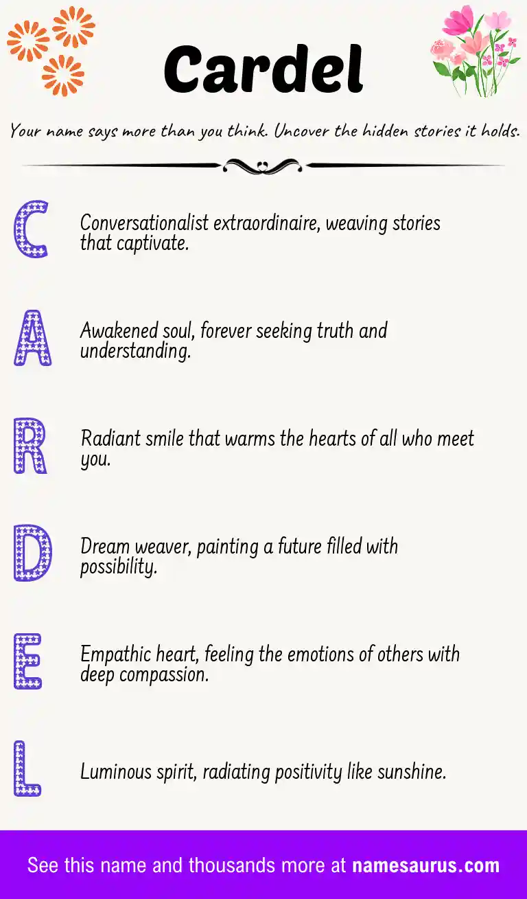 Acrostic poem about Cardel.