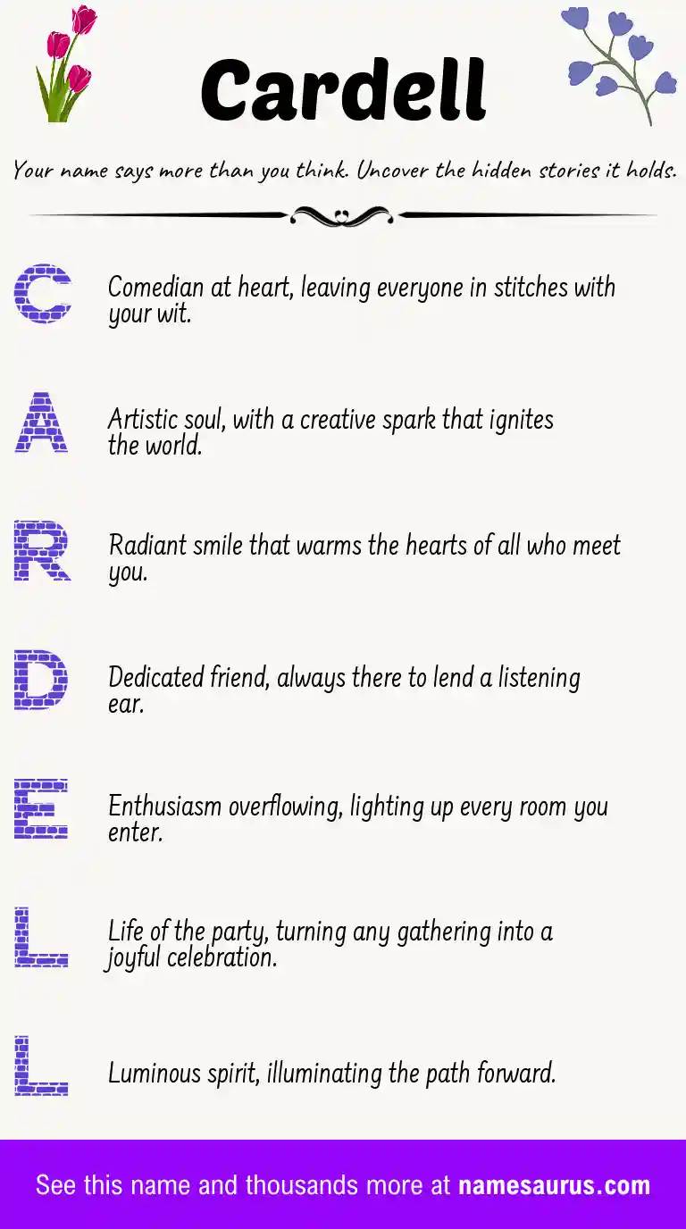 Acrostic poem about Cardell.
