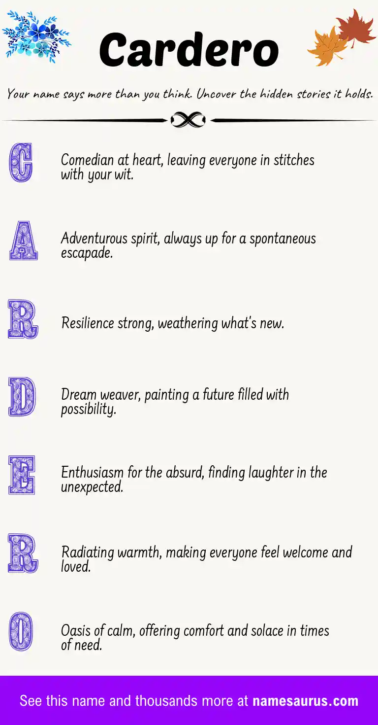 Acrostic poem about Cardero.