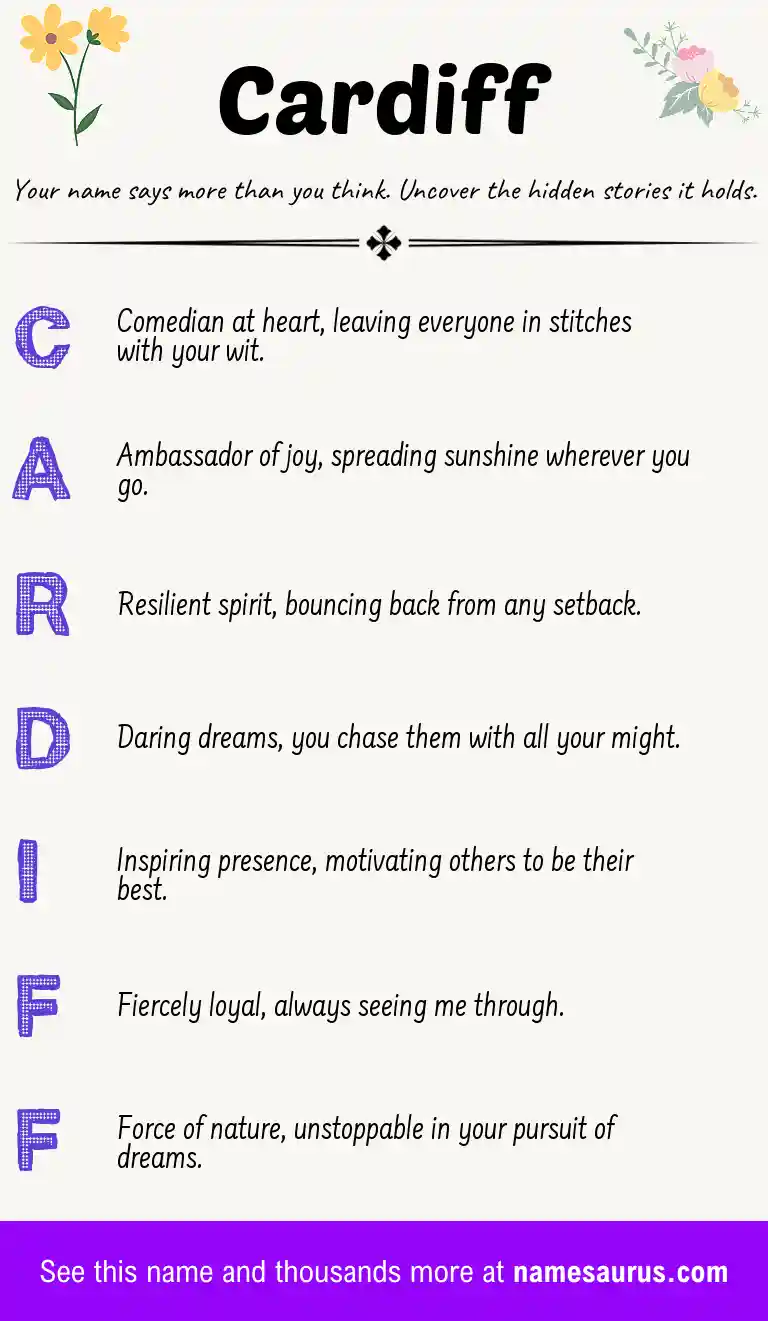 Acrostic poem about Cardiff.