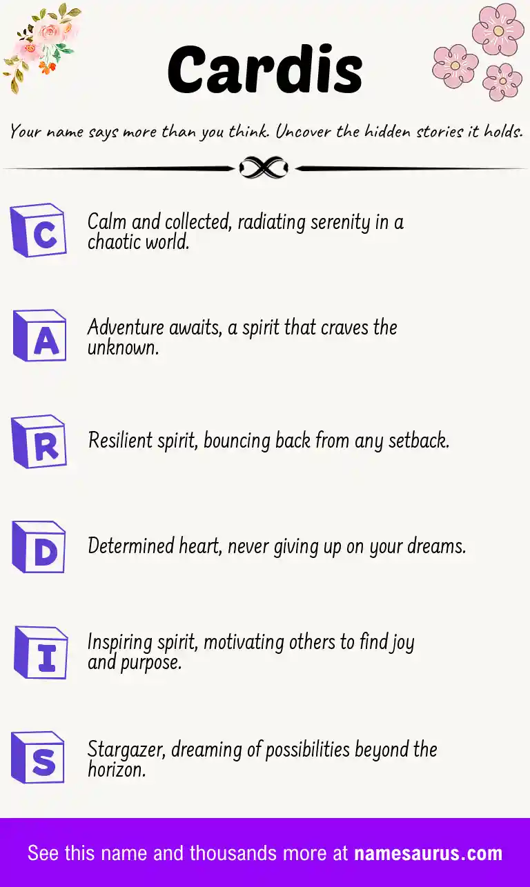 Acrostic poem about Cardis.