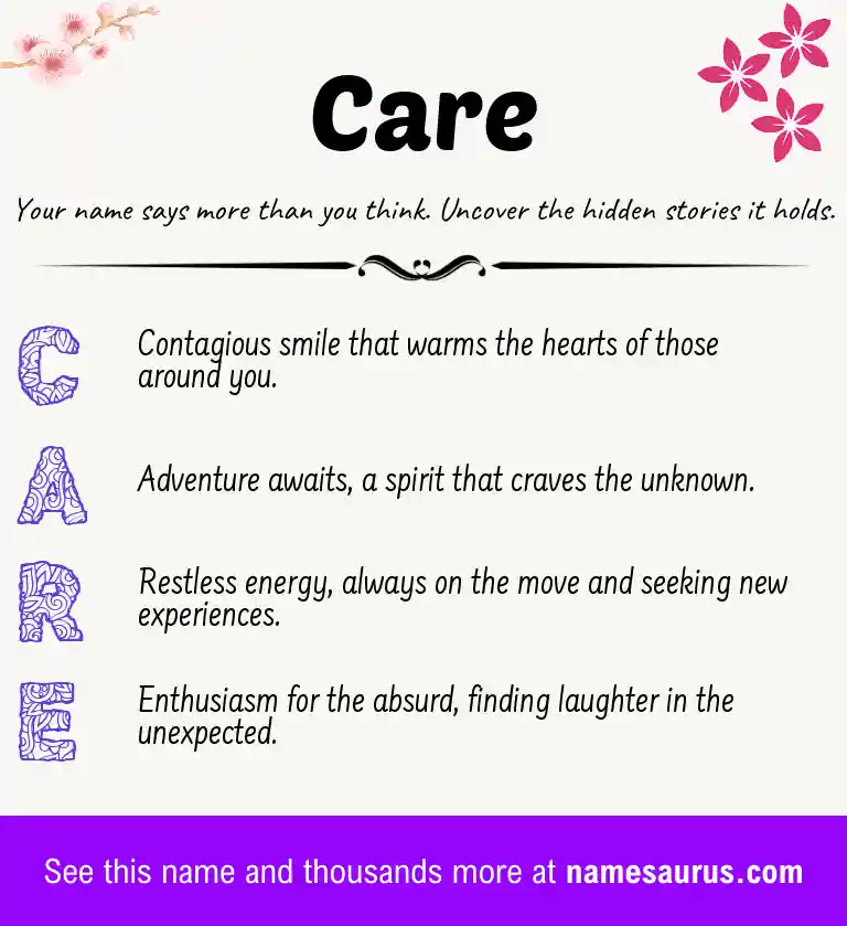 Acrostic poem about Care.