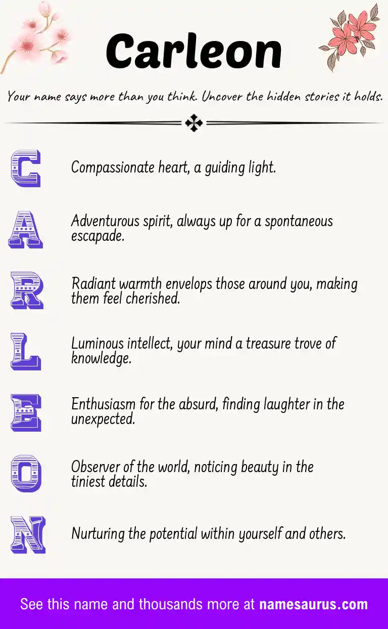 Acrostic poem about Carleon.