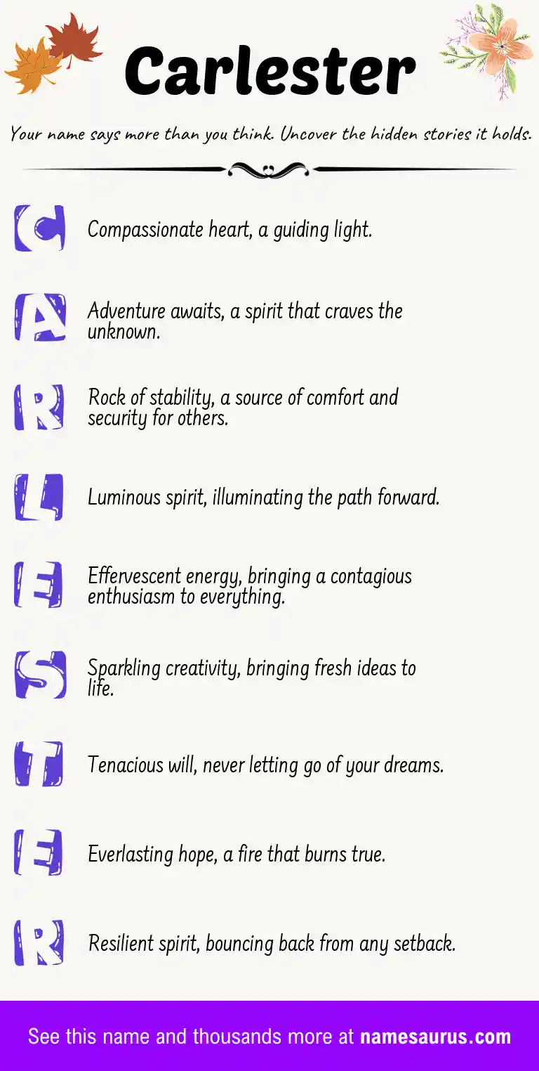 Acrostic poem about Carlester.