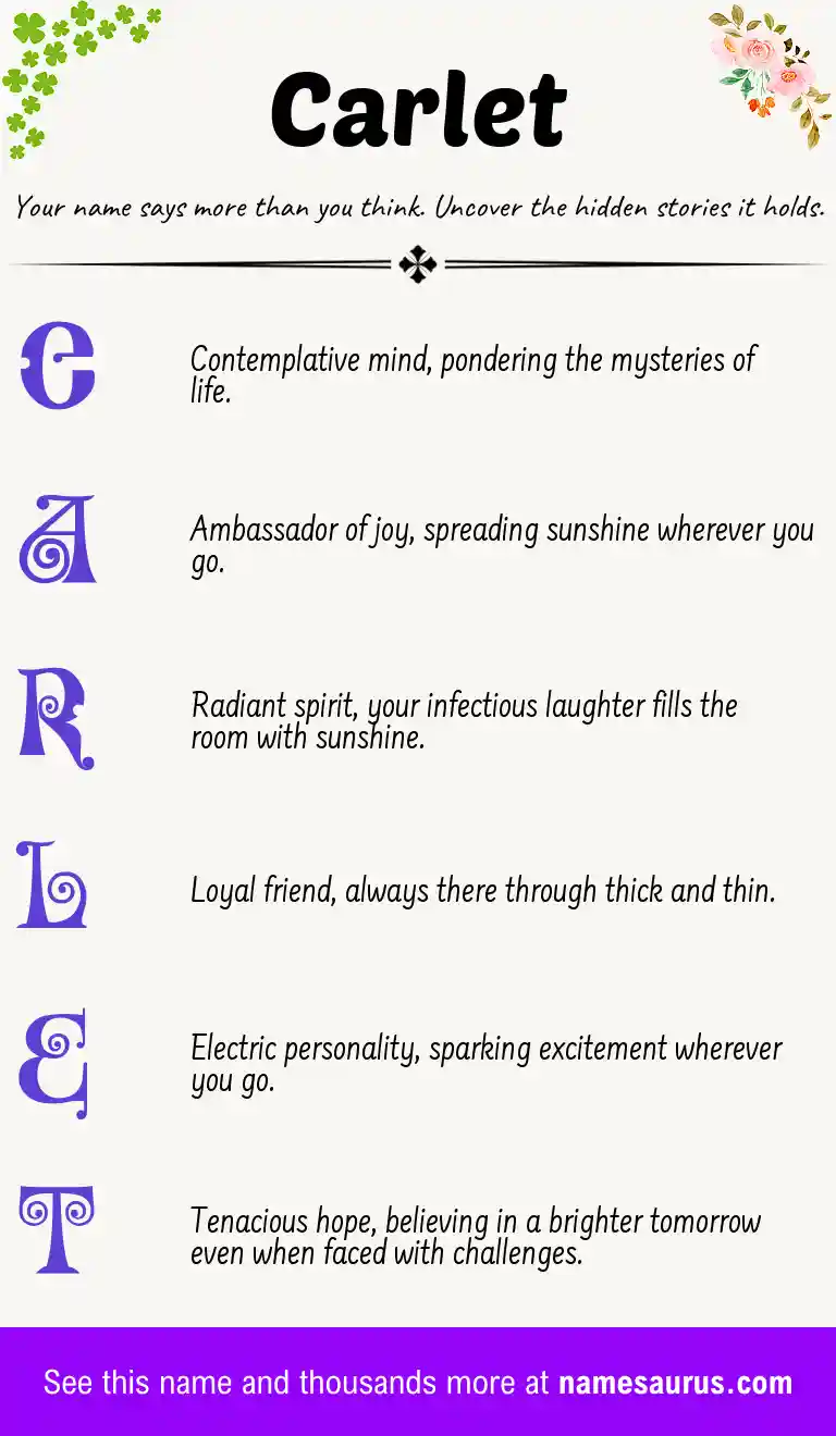 Acrostic poem about Carlet.