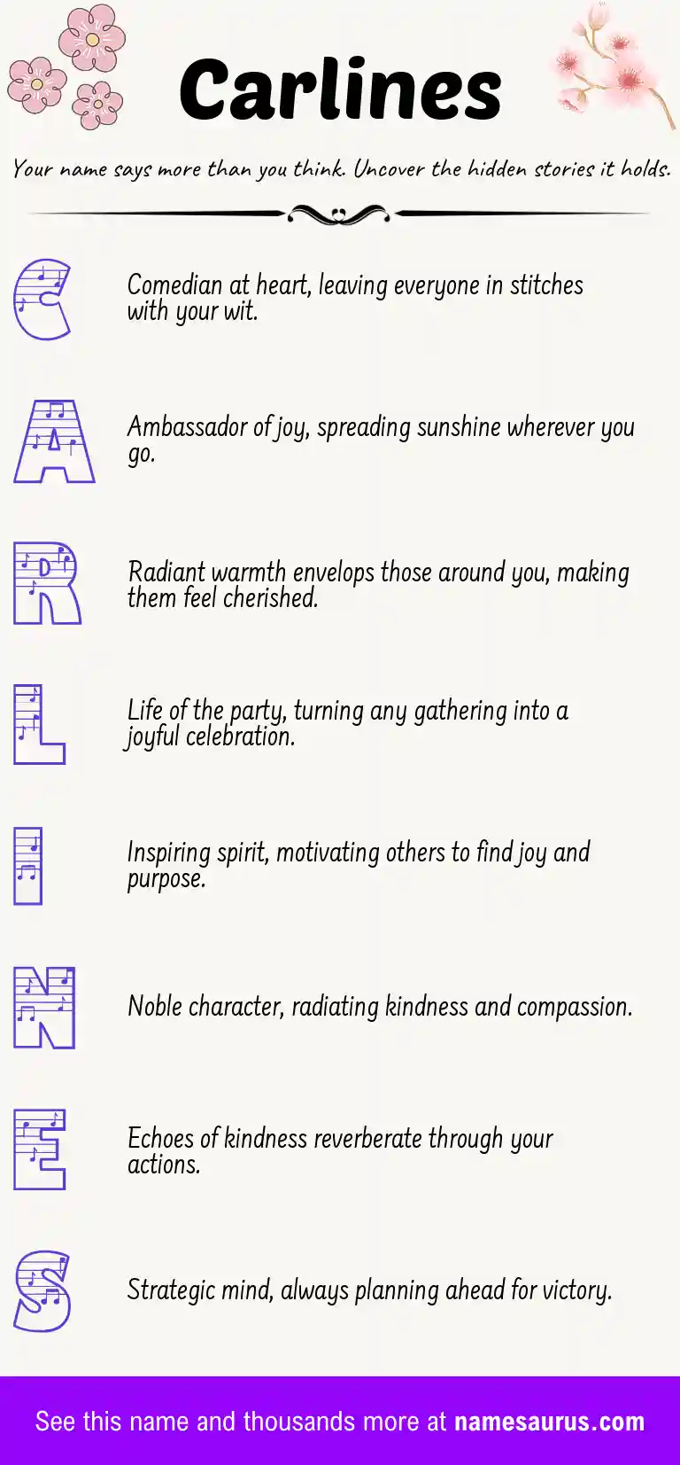 Acrostic poem about Carlines.