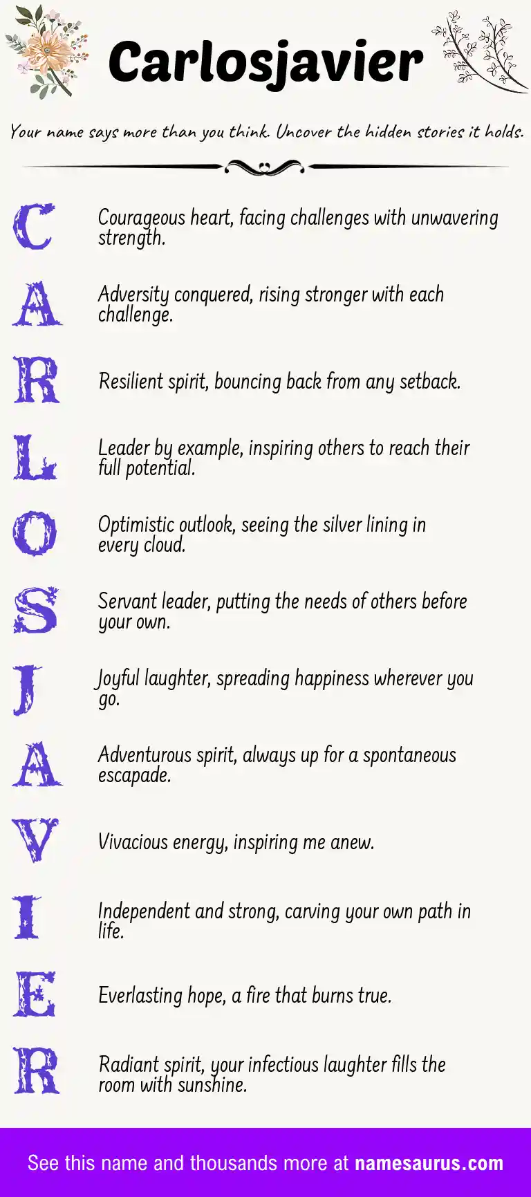Acrostic poem about Carlosjavier.