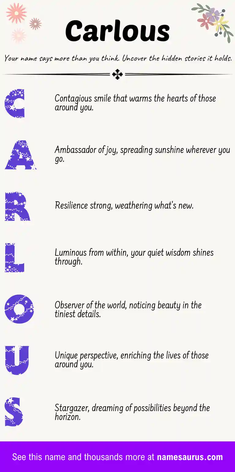 Acrostic poem about Carlous.