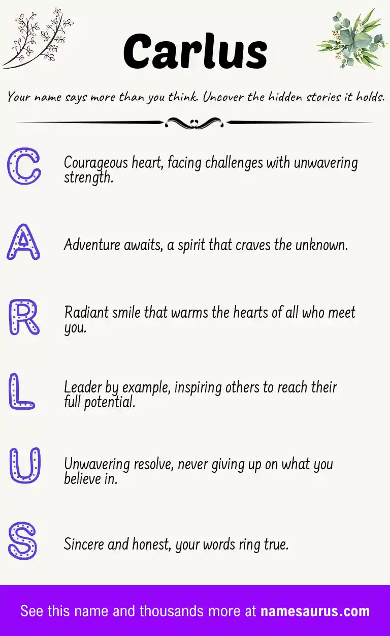 Acrostic poem about Carlus.