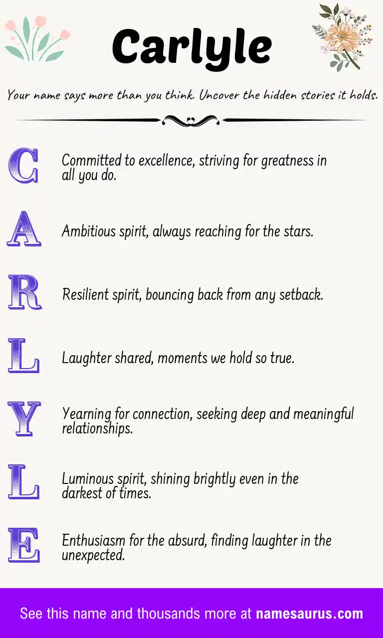 Acrostic poem about Carlyle.