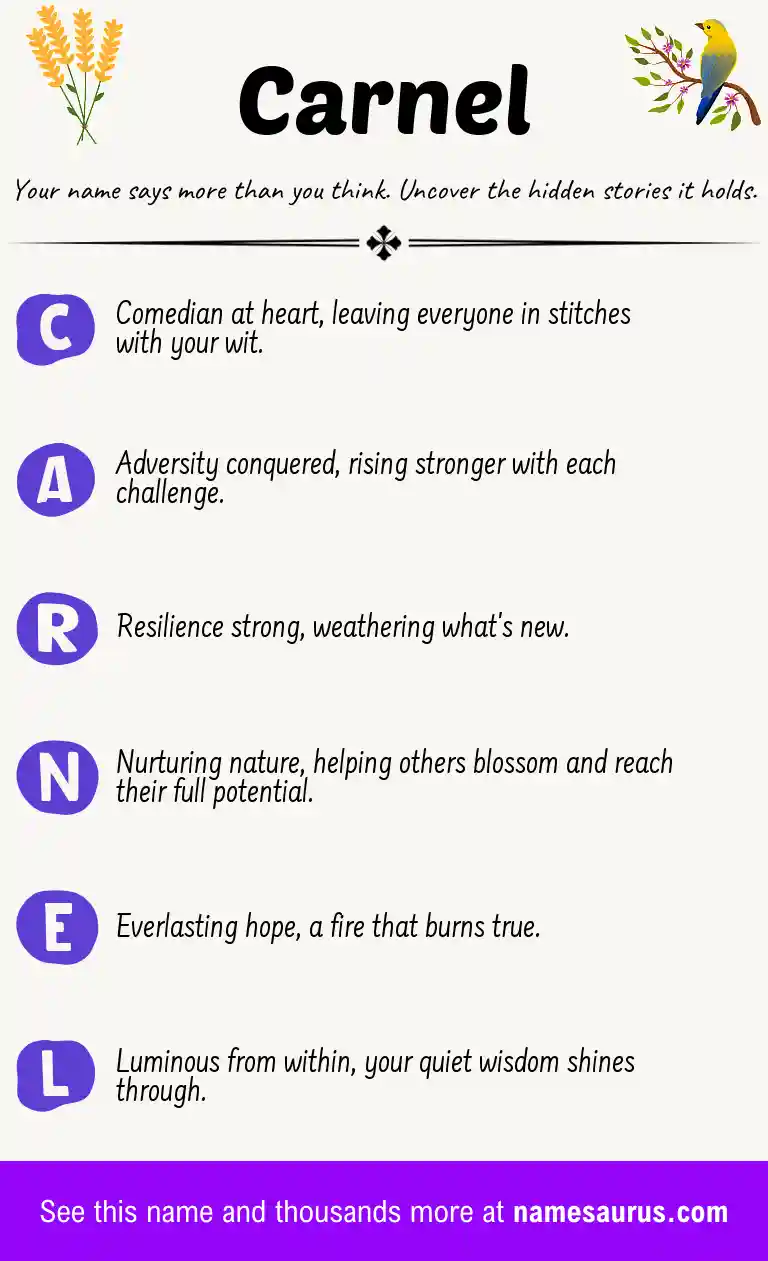 Acrostic poem about Carnel.