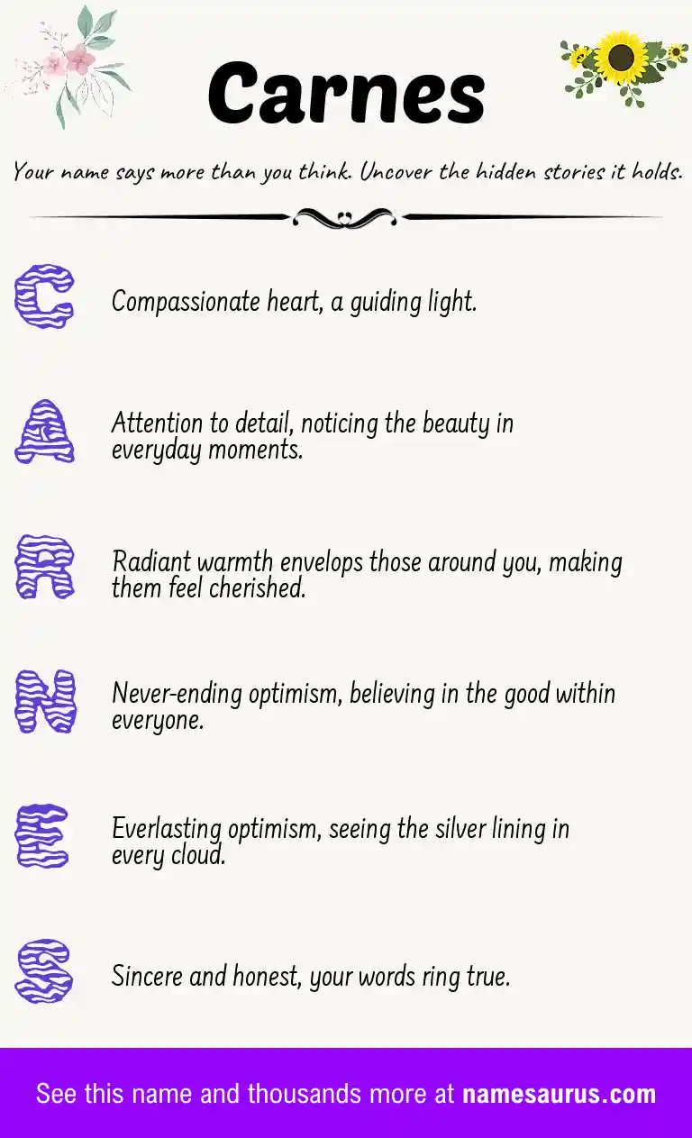 Acrostic poem about Carnes.
