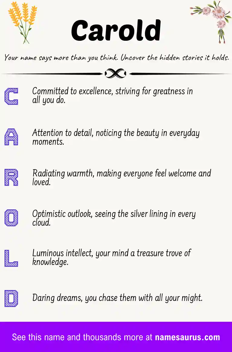 Acrostic poem about Carold.